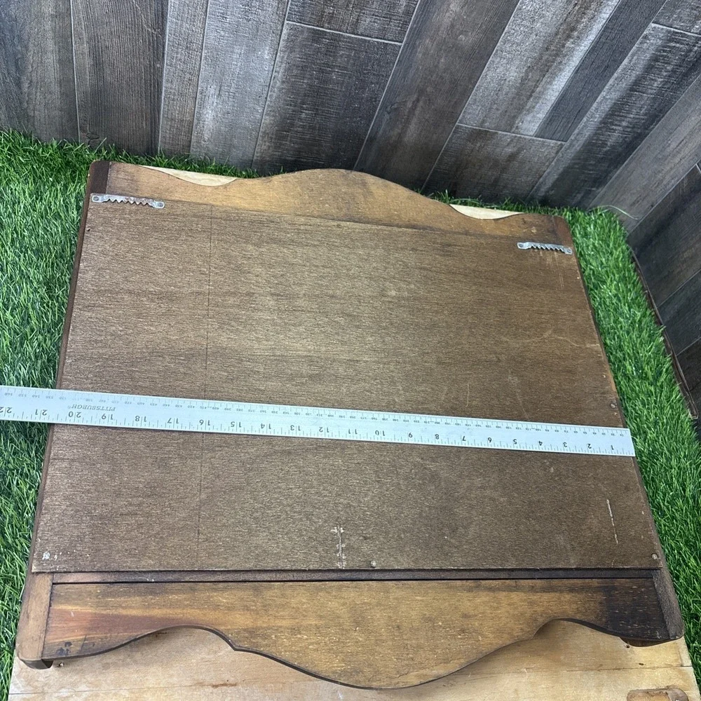 Vintage 1970s Wooden Teacup Curio Display Shelf Wall Hanging Cottage Decor